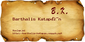 Barthalis Katapán névjegykártya